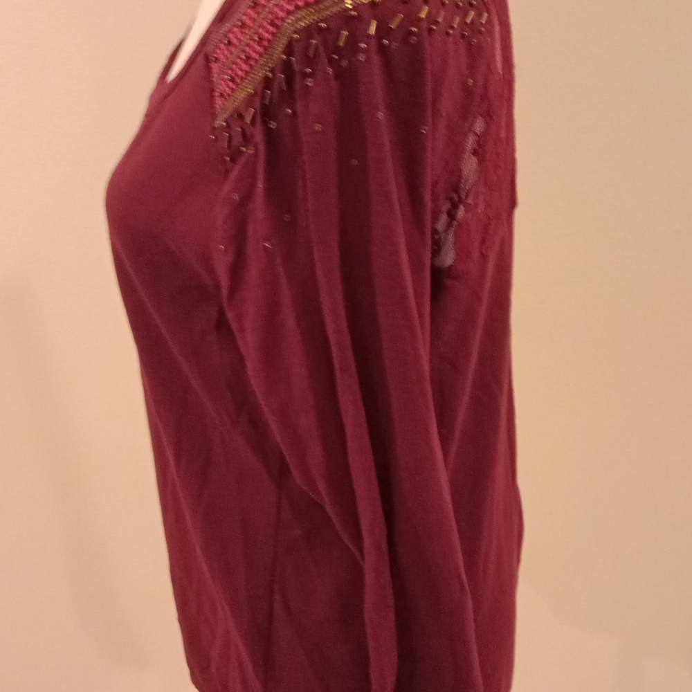 American Rag Maroon Long Sleeve Top - Picture 3 of 7